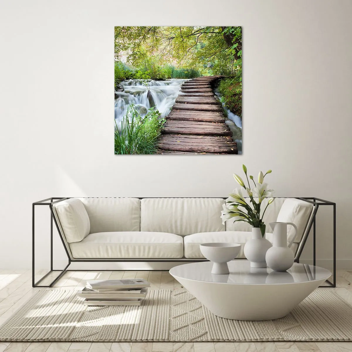 Obraz na skle - Voda není vůbec tichá - 70x70 cm