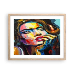 Plakát v rámu světlý dub - Sny, jak ptáci letí oblohou - 50x40 cm