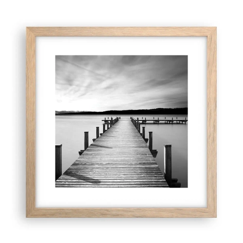 Plakát v rámu světlý dub - U napajedla – klidu - 30x30 cm