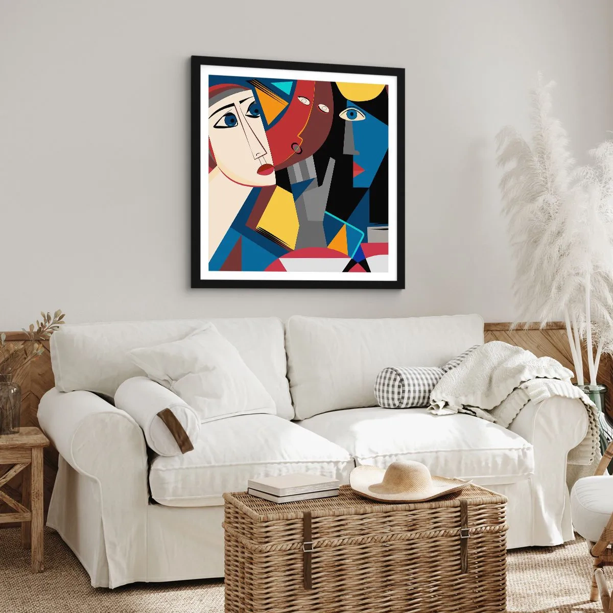 Plakát v černém rámu - Konverzace kubistů - 40x40 cm