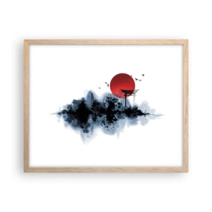 Plakát v rámu světlý dub - Japonský pohled - 50x40 cm