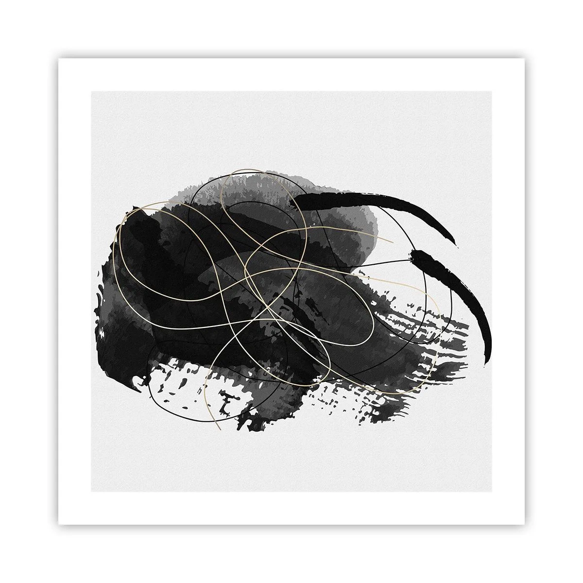 Plakát - Upletené z černé - 50x50 cm