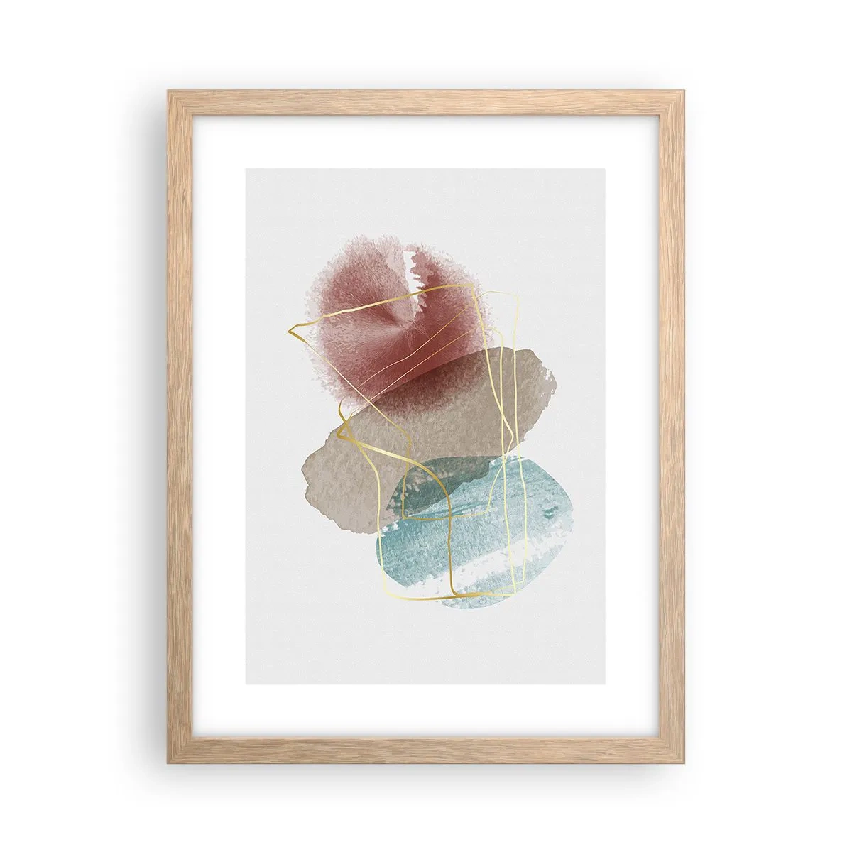 Plakát v rámu světlý dub - Korálky prostoru - 30x40 cm
