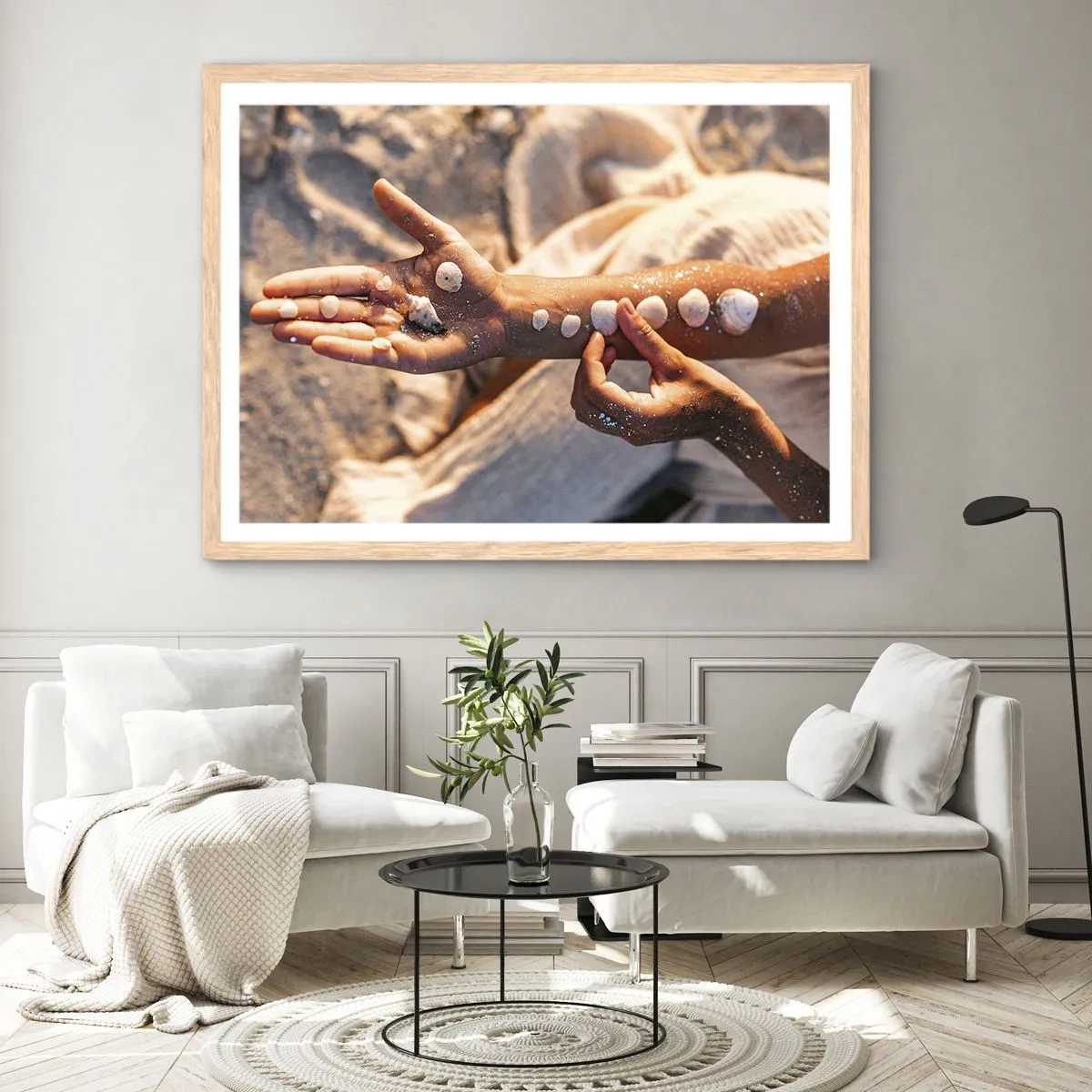 Plakát v rámu světlý dub - Krása na dosah - 70x50 cm