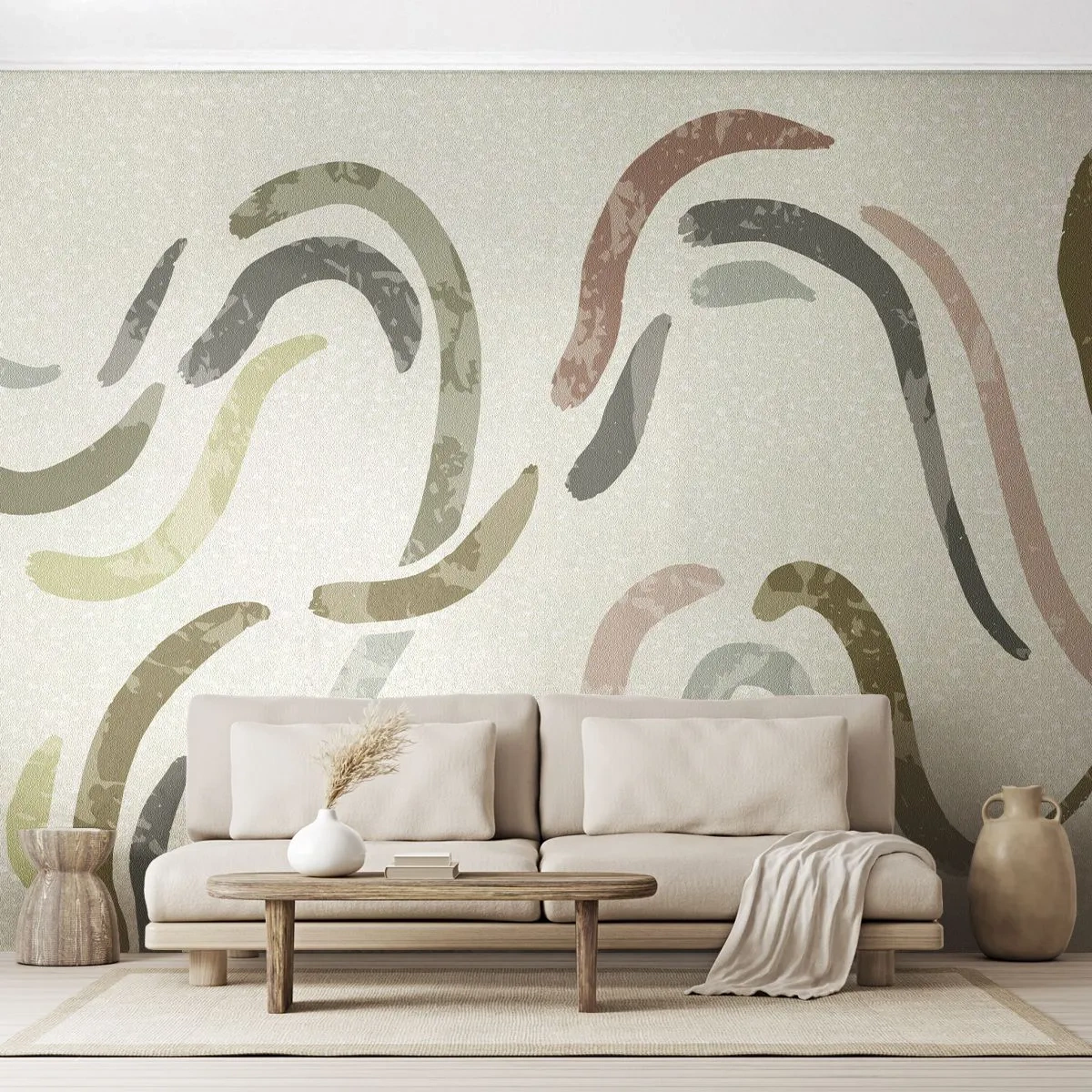 Fototapeta na míru Premium Sand - Radostný tanec abstrakce - Pastel, Minimalistický, Jasný
