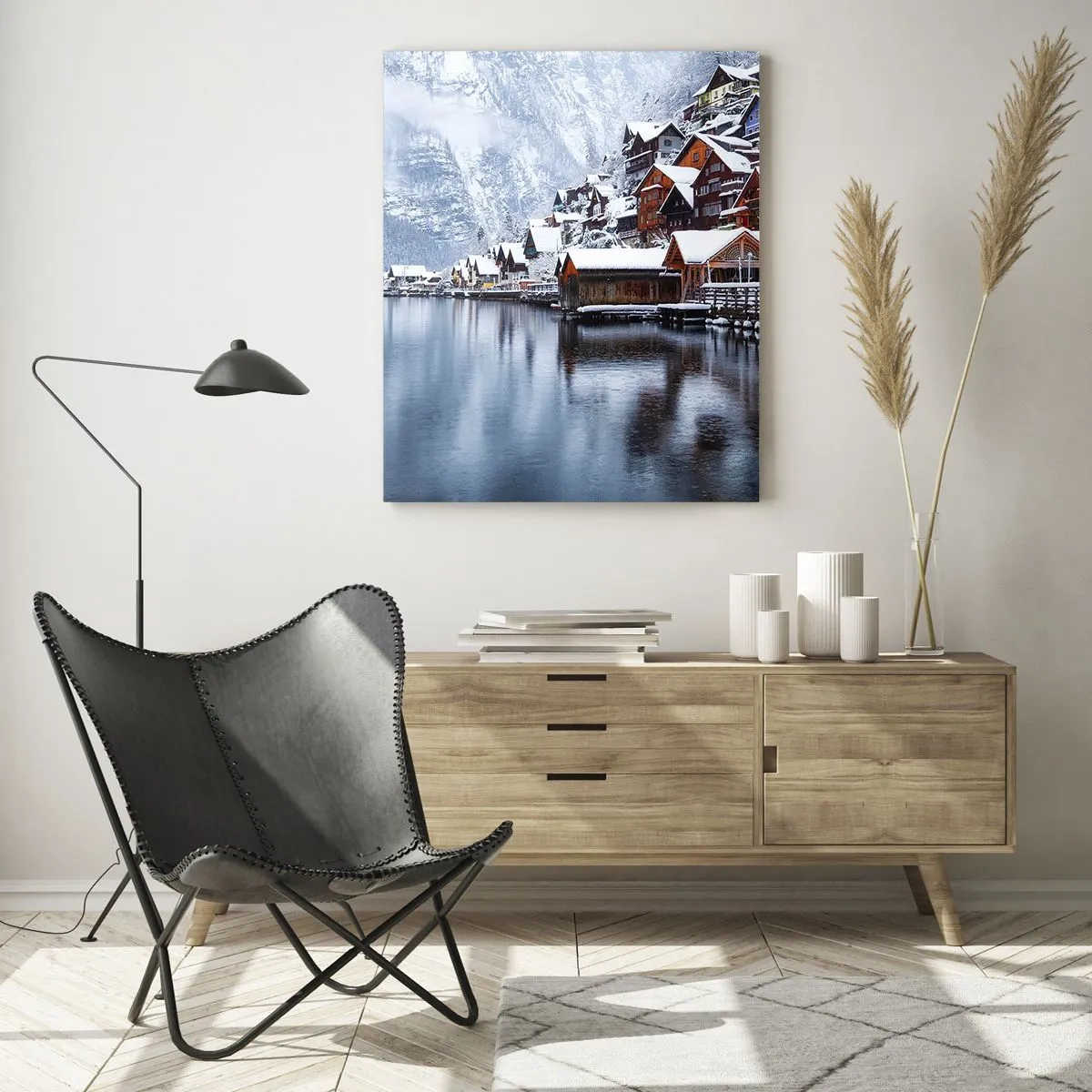 Obraz na skle - V zimní dekoraci - 50x70 cm