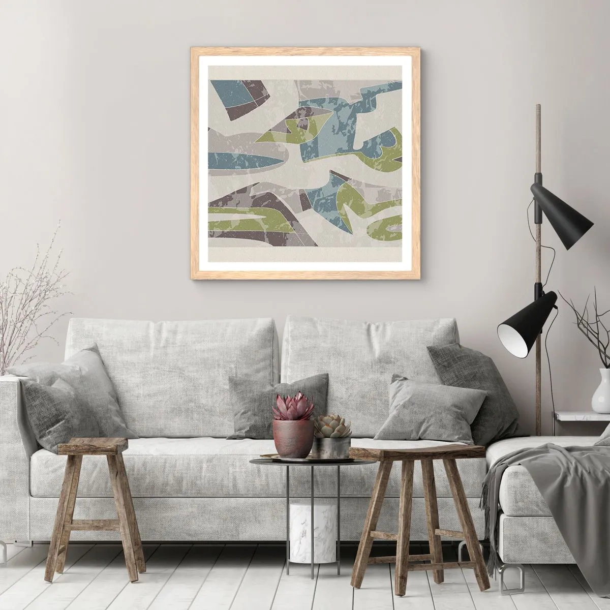 Plakát v rámu světlý dub - Kompozice za sklem - 50x50 cm