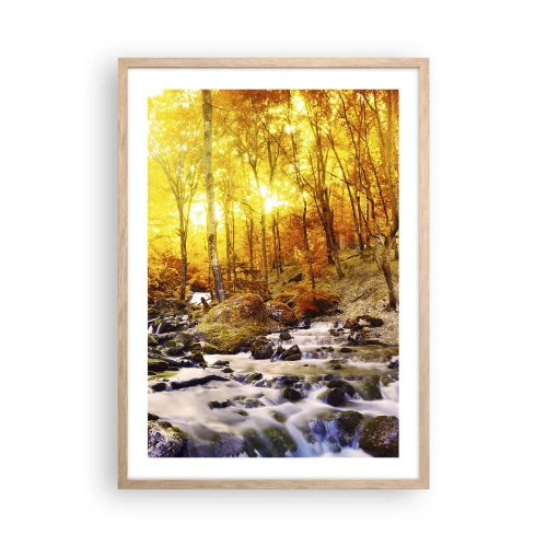 Plakát v rámu světlý dub - Kameny zasazené do zlata a platiny - 50x70 cm