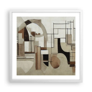 Plakát v bílém rámu - Městská krajina 2.0 - 50x50 cm