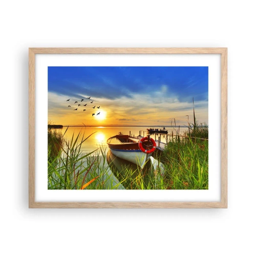 Plakát v rámu světlý dub - Kormoráni už odlétají - 50x40 cm