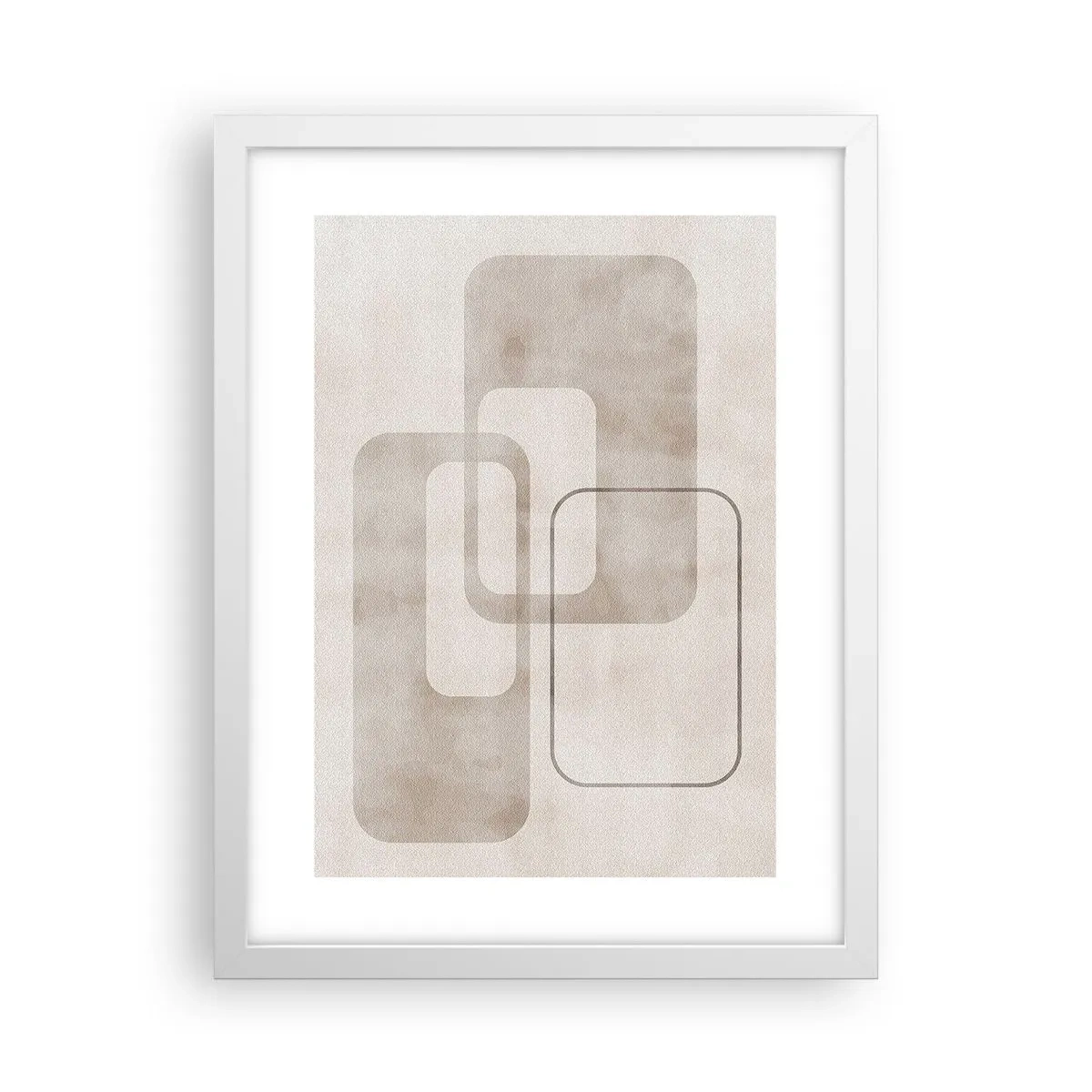 Plakát v bílém rámu - Geometrická fuga - 30x40 cm