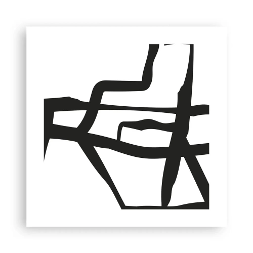 Plakát - Černobílá konstrukce - 40x40 cm