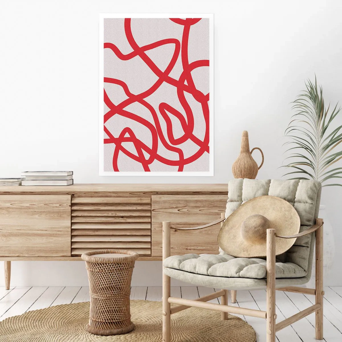 Plakát - Červené na bílém - 50x70 cm