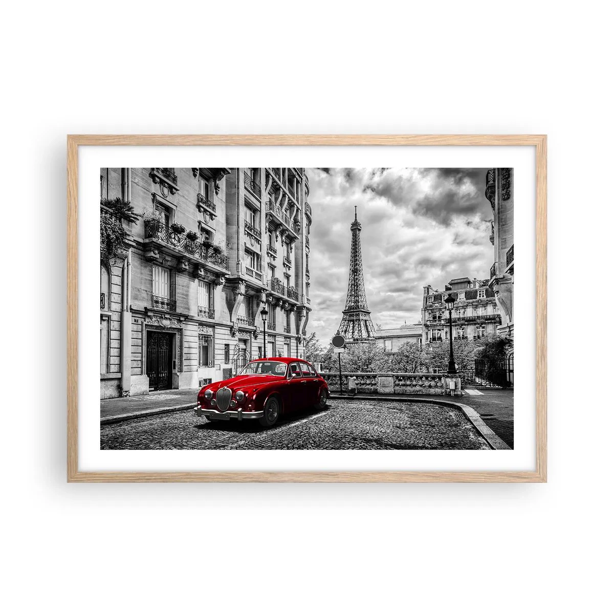 Plakát v rámu světlý dub - Dravec ve městě - 70x50 cm