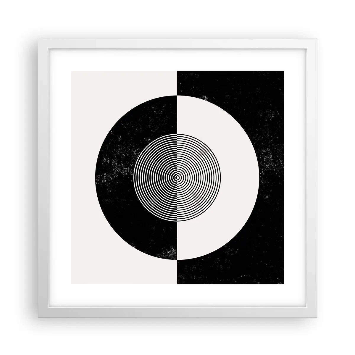 Plakát v bílém rámu - Harmonie v černé a bílé - 40x40 cm