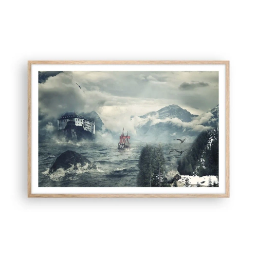 Plakát v rámu světlý dub - V kouzelných vodách - 91x61 cm