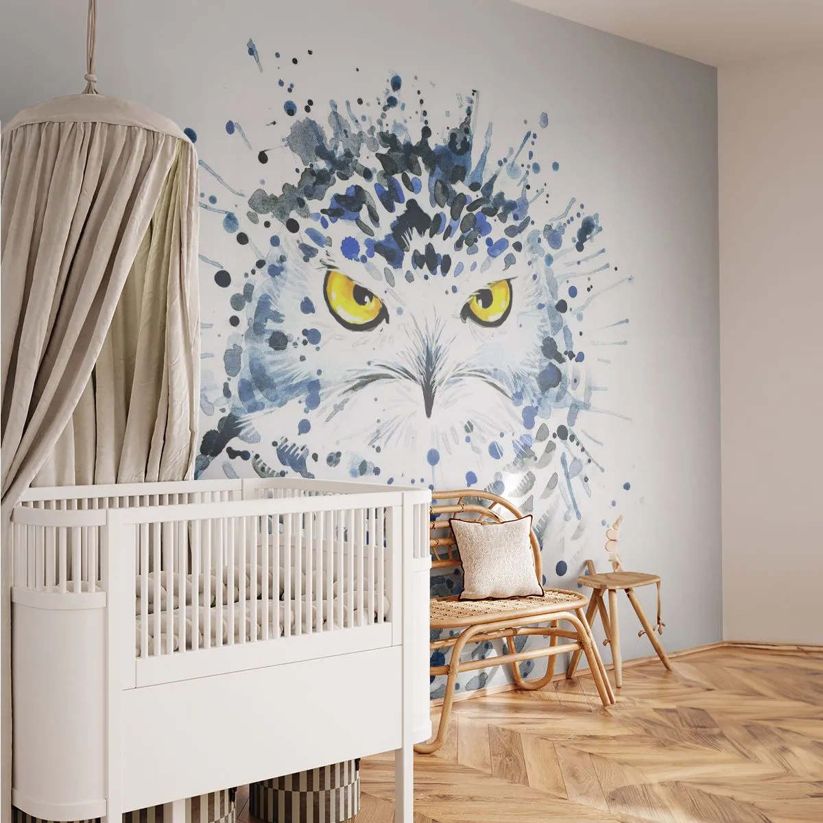 Fototapeta Samolepicí Deluxe Sticker - Přímo do očí - Pták, Sova, Zvířata - 250x175 cm