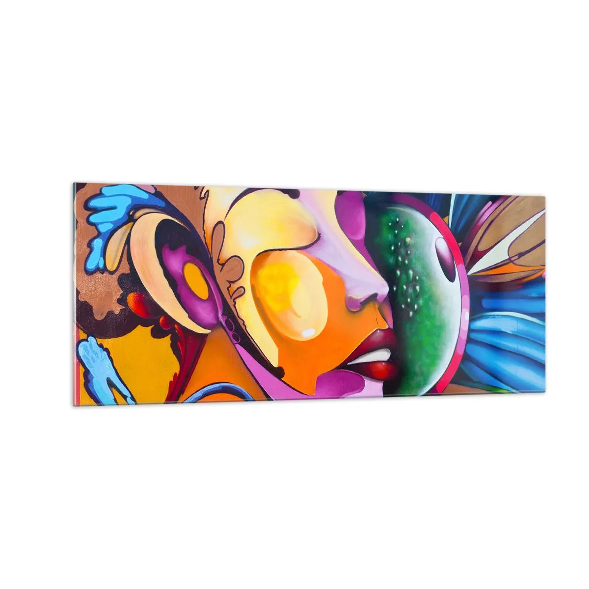 Obraz na skle - Dotknout se barvou - 100x40 cm
