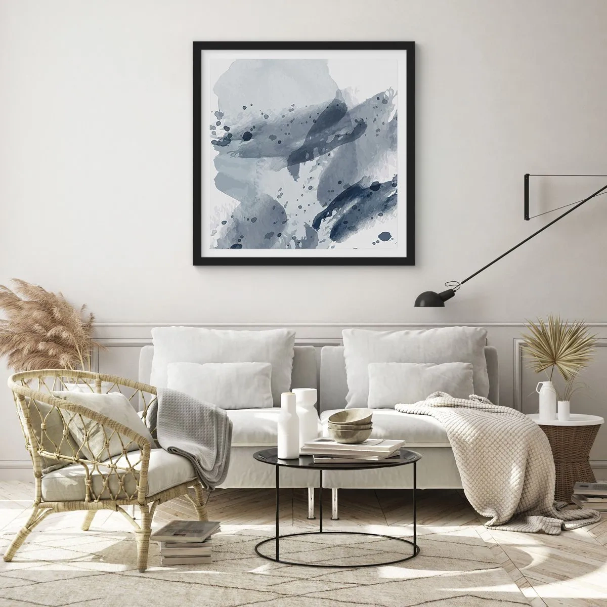 Plakát v černém rámu - Studie o povaze vody - 60x60 cm