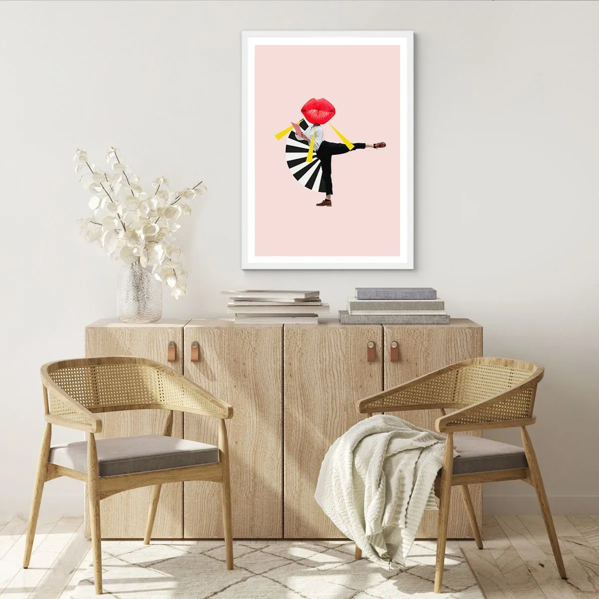 Plakát v bílém rámu - Surrealistický pop-art - 50x70 cm