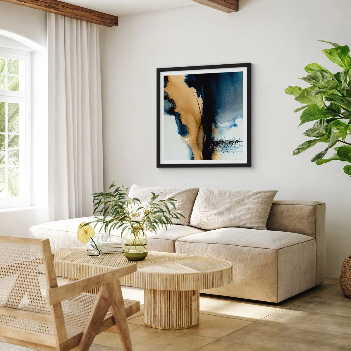 Plakát v černém rámu - Za závojem - 50x50 cm