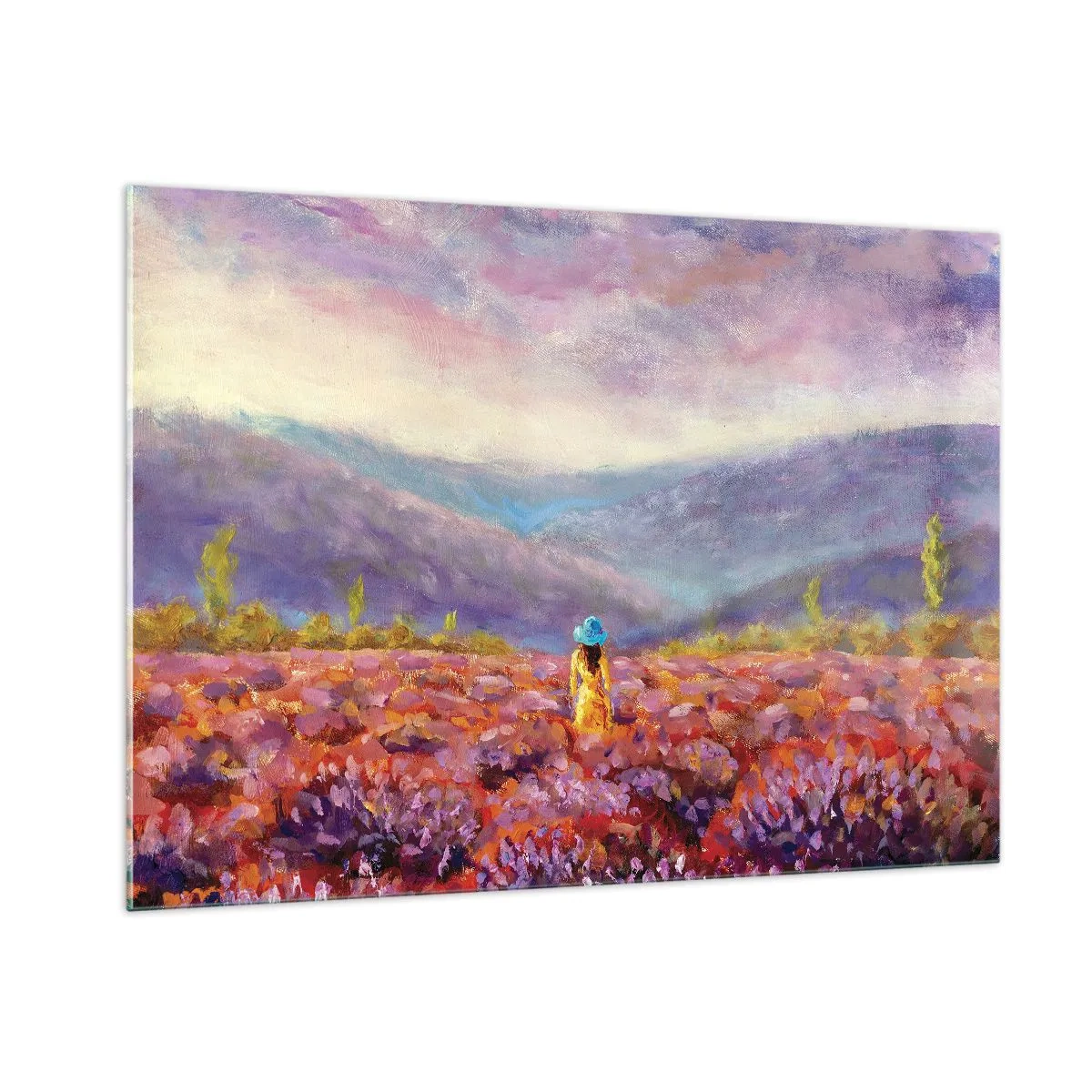 Obraz na skle - V levandulovém světě - 100x70 cm