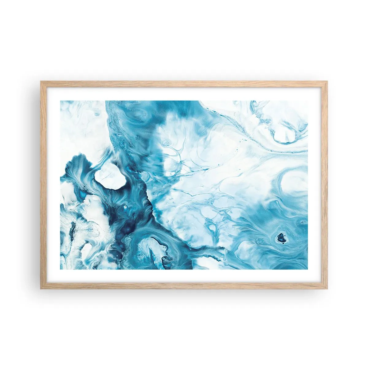 Plakát v rámu světlý dub - Modrý koncert - 70x50 cm