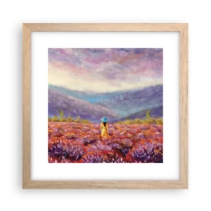 Plakát v rámu světlý dub - V levandulovém světě - 30x30 cm
