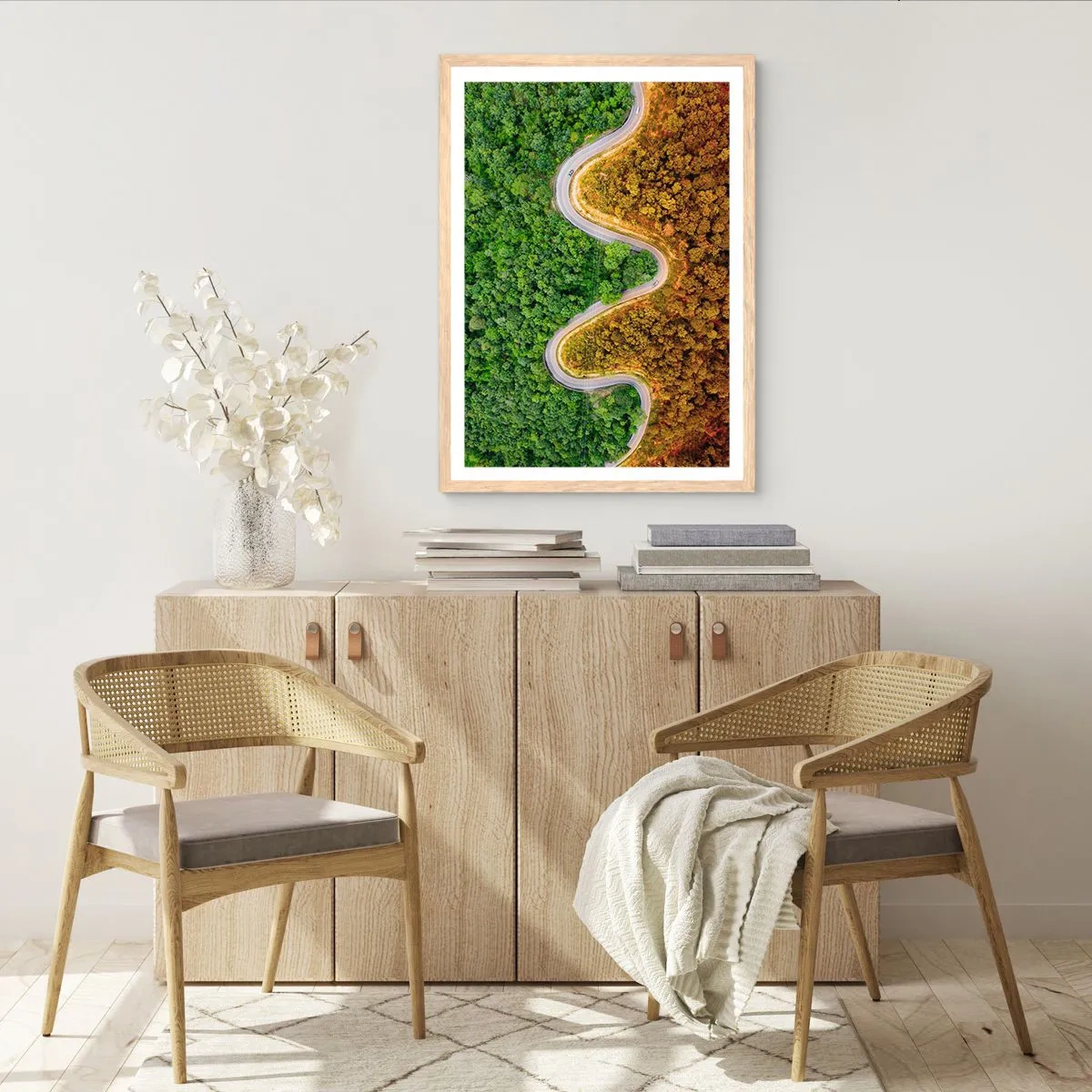 Plakát v rámu světlý dub - Hranice a průlomy - 61x91 cm