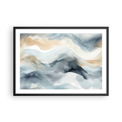 Plakát v černém rámu - Abstrakce sněhu a mlhy - 70x50 cm