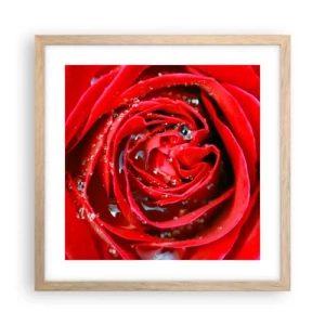 Plakát v rámu světlý dub - V kapkách rosy - 40x40 cm