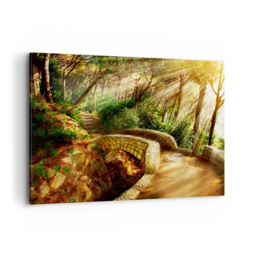 Obraz na plátně - Přímo z můstku v pohádkovém lese - 100x70 cm