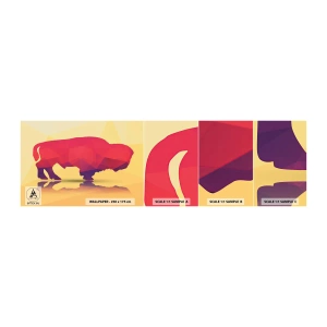 Fototapeta Vzorek Standard Eco - Amarantová síla zubra - Zvířata, Wisent, Geometrický obrazec - 100x30 cm