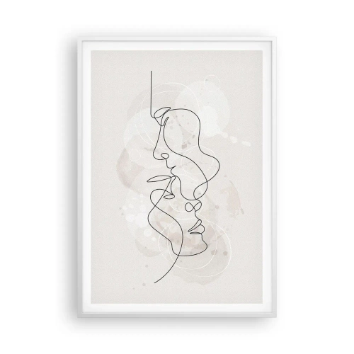 Plakát v bílém rámu - Zamotaní v objetí - 70x100 cm