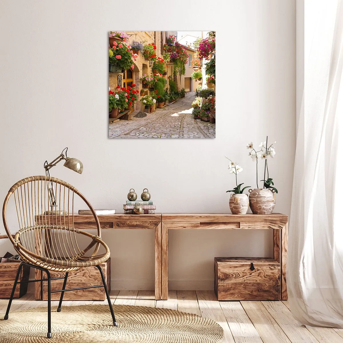 Obraz na plátně - V záplavě květin - 40x40 cm
