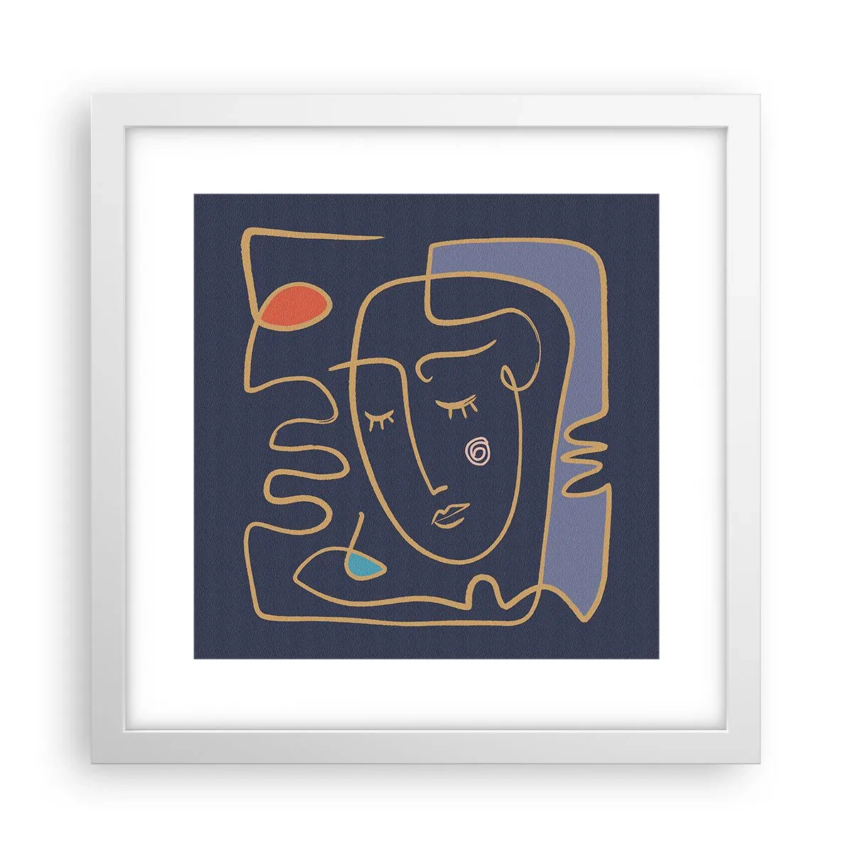 Plakát v bílém rámu - V zádumčivosti - 30x30 cm