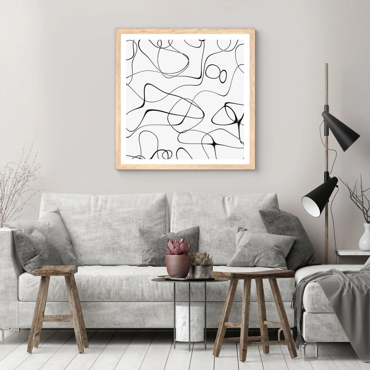 Plakát v rámu světlý dub - Cesty života, zákruty osudu - 50x50 cm