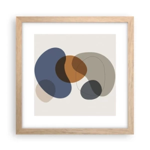 Plakát v rámu světlý dub - Kapky barev - 30x30 cm