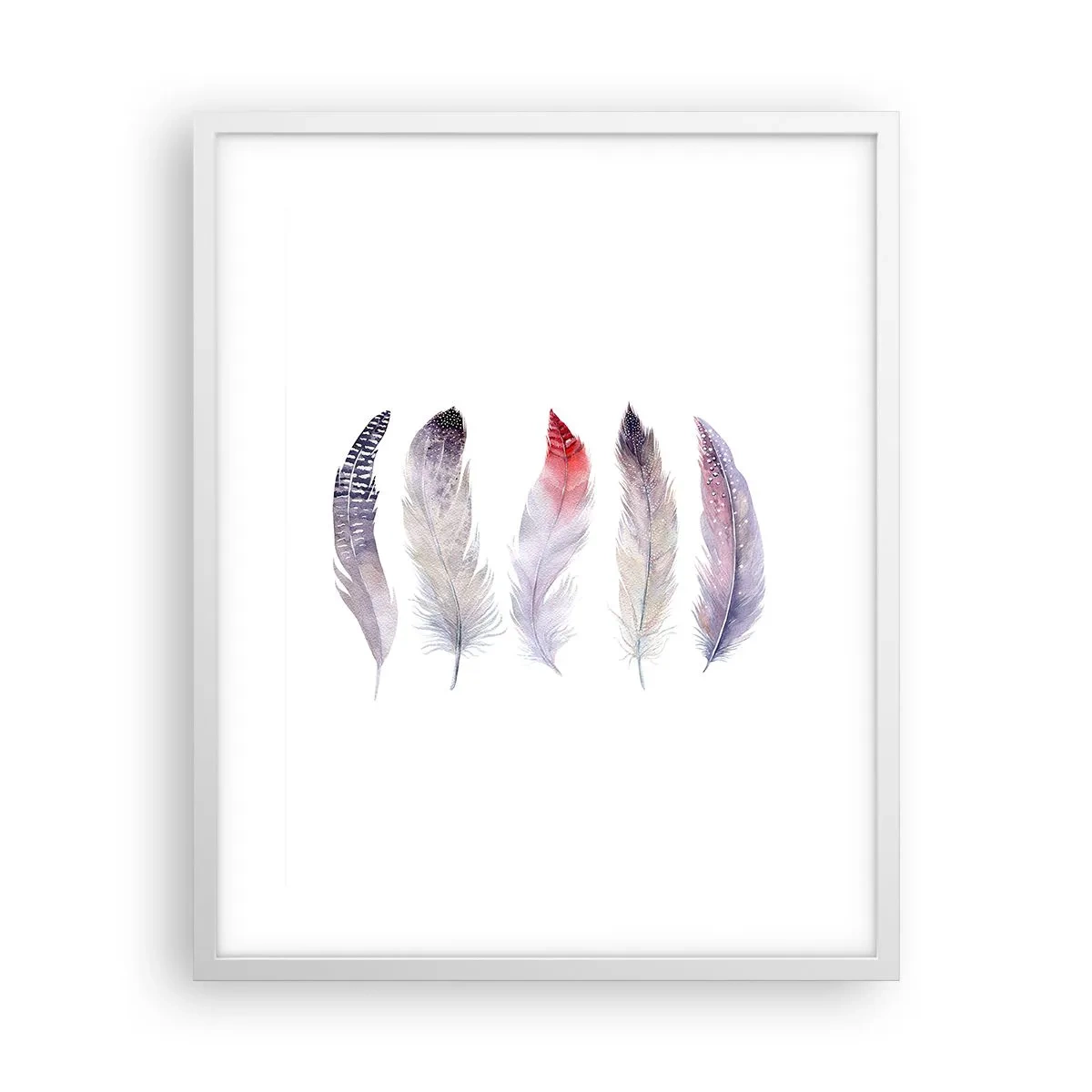 Plakát v bílém rámu - Jemné jako různobarevná mlha - 40x50 cm