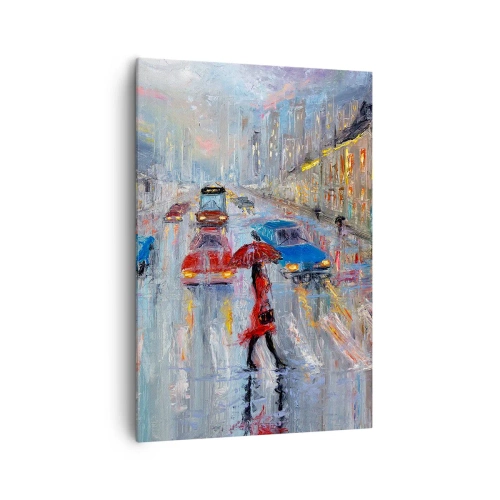 Obraz na plátně - Deštivé odpoledne ve městě - 70x100 cm