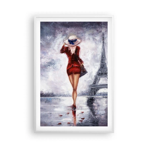 Plakát v bílém rámu - Pařížské symboly - 61x91 cm