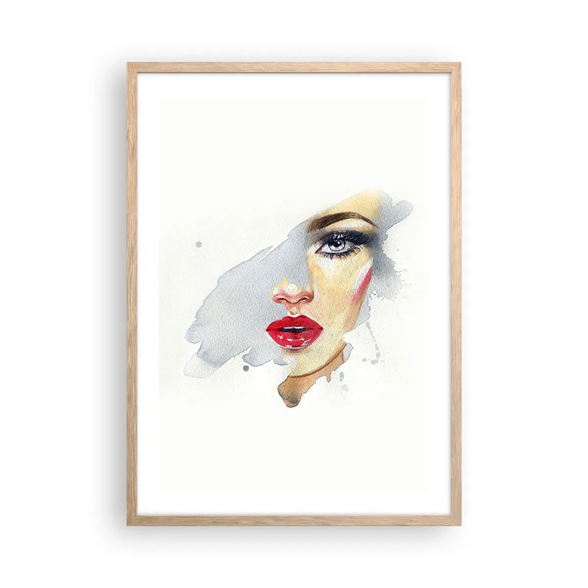 Plakát v rámu světlý dub - Odraz v kapce vody - 50x70 cm