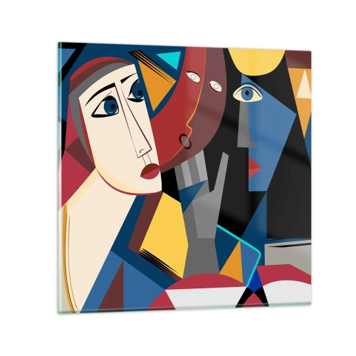 Obraz na skle - Konverzace kubistů - 50x50 cm