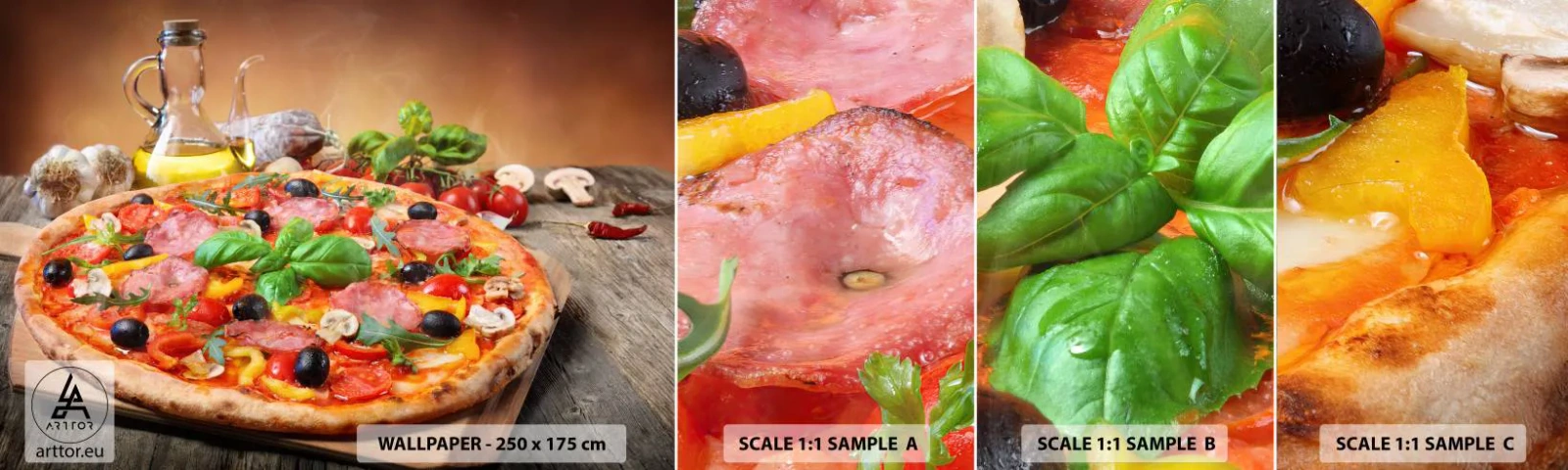 Fototapeta Vzorek Standard Eco - Se skutečně italskou chutí - Gastronomie, Pizza, Itálie - 100x30 cm