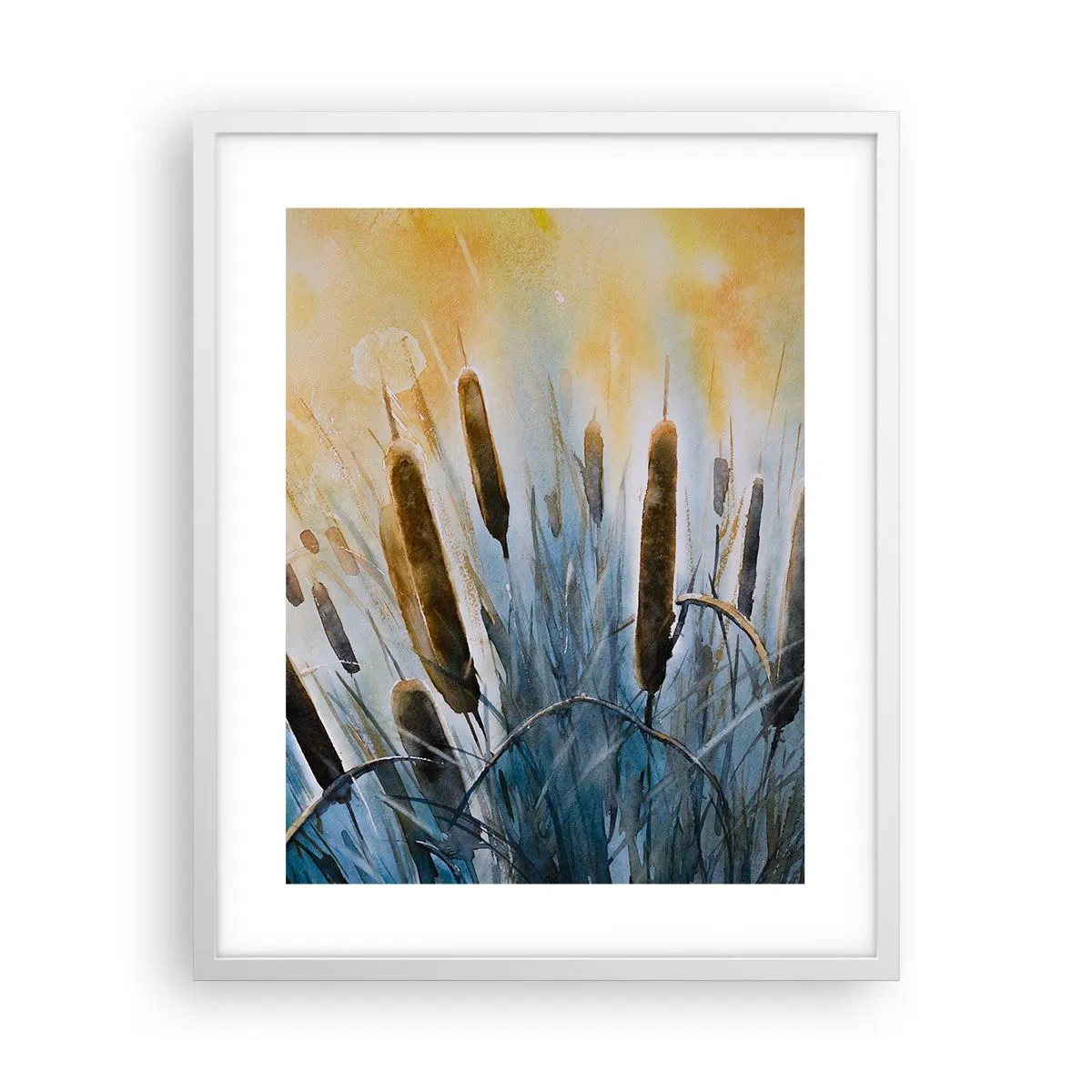 Plakát v bílém rámu - Chlad vody, žár slunce - 40x50 cm