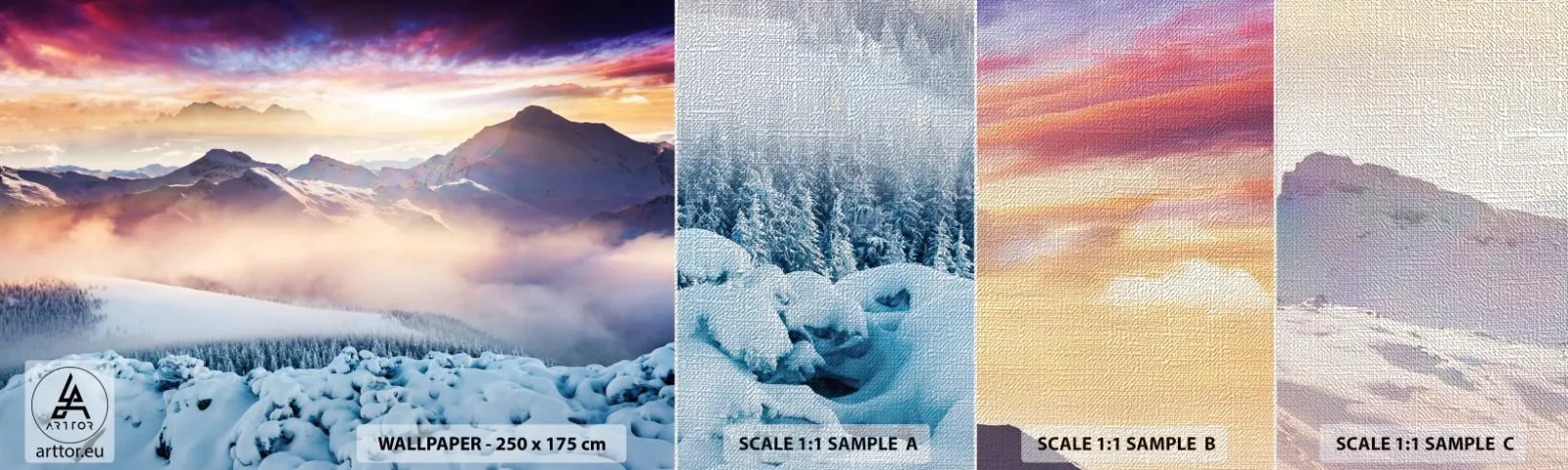 Vzor Fototapety Premium Canvas - Síla a čistota přírody - Krajina, hory, Zima - 100x30 cm