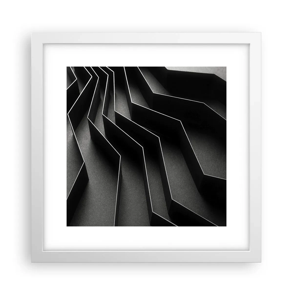 Plakát v bílém rámu - Prostorový pořádek - 30x30 cm