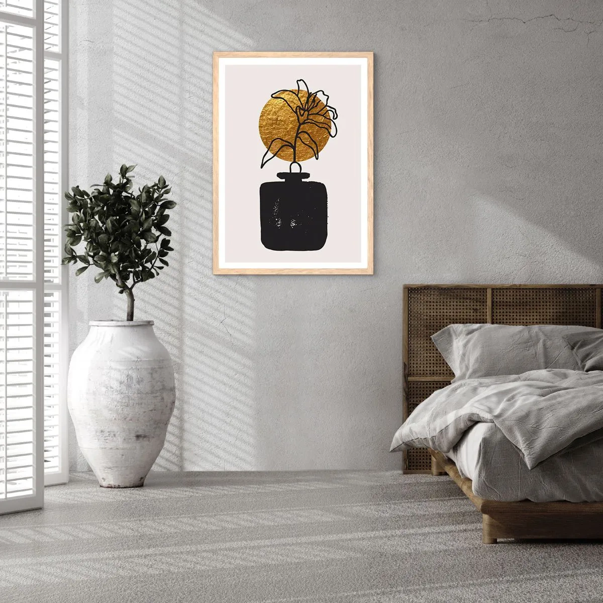 Plakát v rámu světlý dub - Krása, která má cenu zlata - 50x70 cm