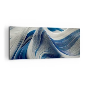 Obraz na plátně - Plynulost modré a bílé - 100x40 cm