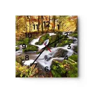 Nástěnné hodiny - Chvatem podzimním lesem - 40x40 cm